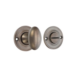 Infinity Decor Slimline Security Thumb Turn and Release Lock Pack with Emergency Release – Solid Brass Privacy Latch for Bathroom Doors     (Aged Bronze)