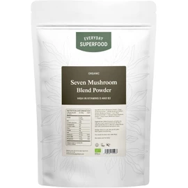 Everyday Superfood Organic Seven Mushroom Blend Powder 100g, 7 Mushrooms Including Lion's Mane, Suitable for Cooking and Coffee Drinks