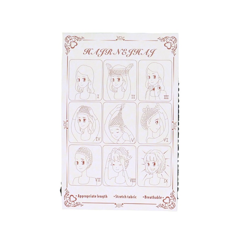 Akkerds Black Wig Net, Set of 4, Mesh, Bundle, Cosplay