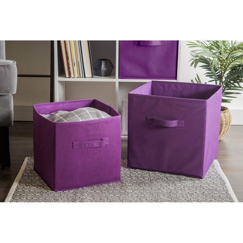 DII Non Woven Polyester, Solid Storage Bin, Small (4), Eggplant