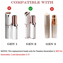 Replacement Heads for Flawless Facial Hair Remover Generation 2, 4pcs Heads for Flawless finishing touch Gen 2