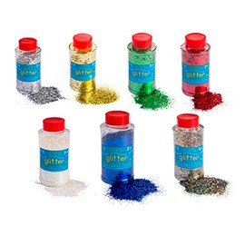 Glitter | 100 Gram tub | Shaker lid for Easy Pouring | Arts and Crafts | Glitter Art | Pack of 6 Assorted Colours