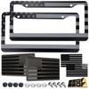 American Flag License Plate Frames - 2 Pack Black Stainless