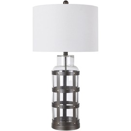 Crestview Collection Evolution Everly Glass Caged Table Lamp in Black