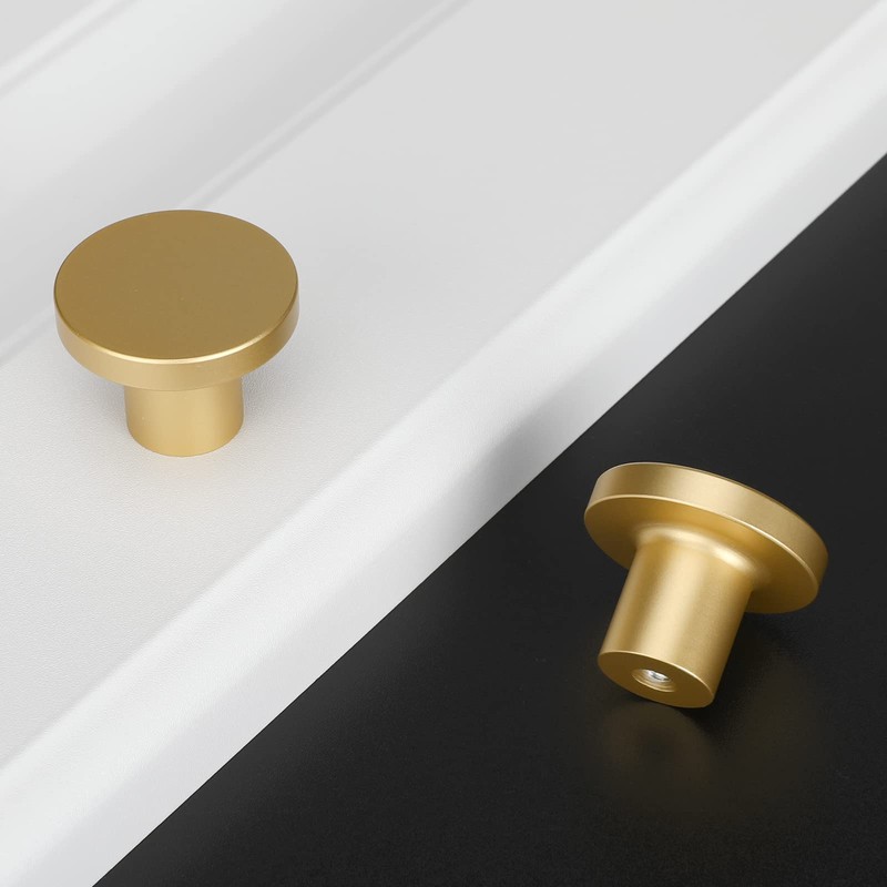 LONTAN 4 Pack Cupboard Knobs Gold Door Knobs and Handles