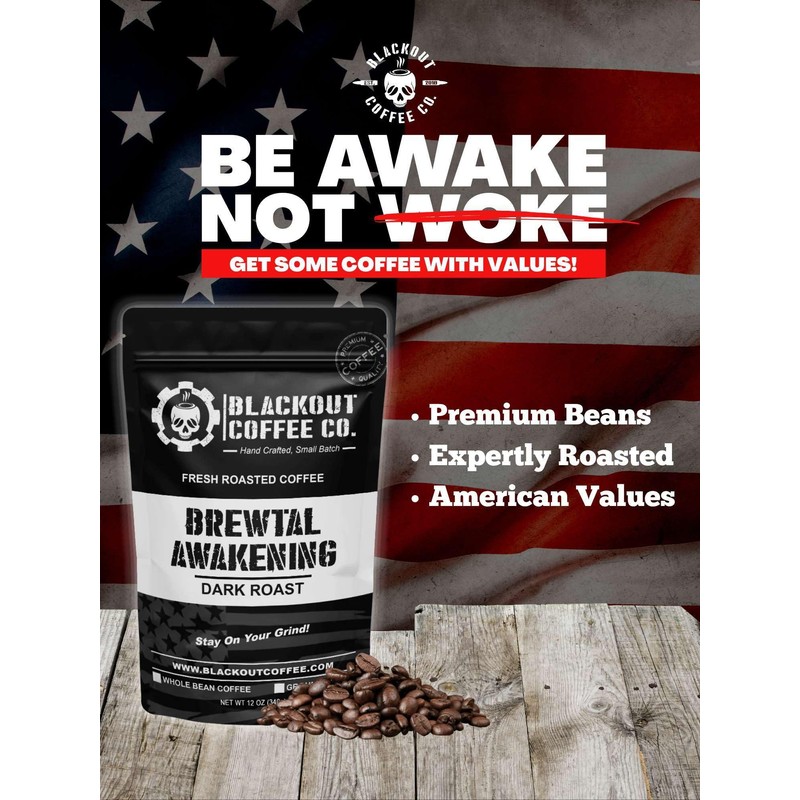 Blackout Coffee Co. Blackout Coffee, Brewtal Awakening Dark Roast Coffee,