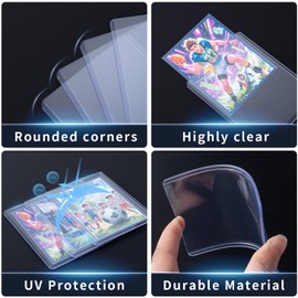 TRUGQ 400 Card Sleeves Top Loads for Cards,3"X4"Baseball Card Protectors,Toploaders Hard Plastic for Trading Game Sports Football Cards(200 Hard Protectors + 200 Soft Sleeves