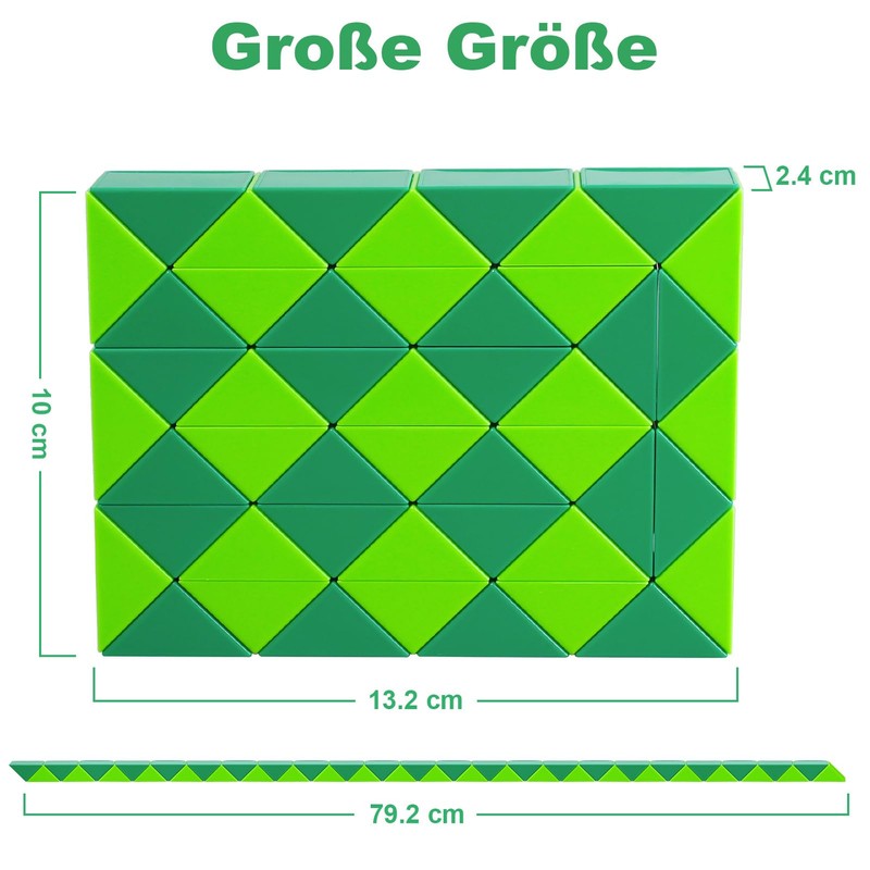 ECHOCUBE Magic Snake Cube, 48 Blocks Magic Snake Ruler Twist