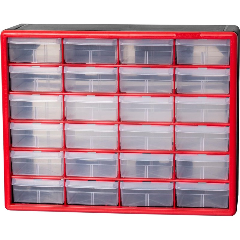 Akro-Mils 24-Drawer Plastic Drawer Storage Cabinet for Garage Organization, Bead