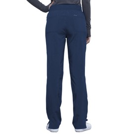 Infinity Women's Scrub Pants Mid Rise Tapered Leg Pull-on Bottoms with Moisture Wicking & 360° Stretch Fabric CK065A, M, Navy