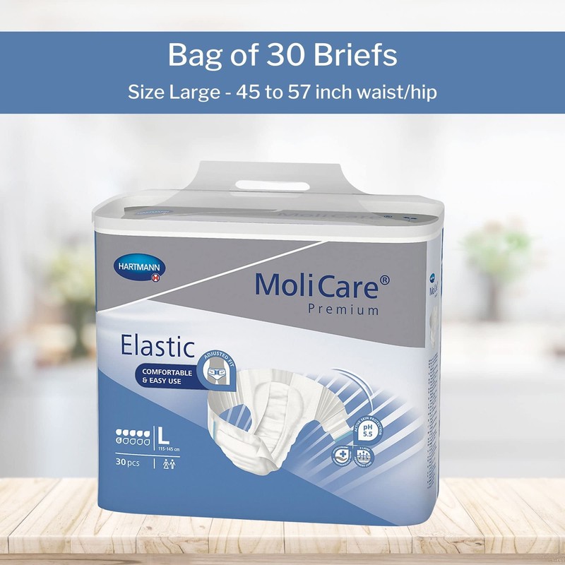 MoliCare Premium Elastic 6D Adult Incontinence Brief L Moderate Absorbency