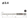 VESSEL ACD-3S-3.4 Concrete Drill Bit Set, Cushion Drill 0.13 inches