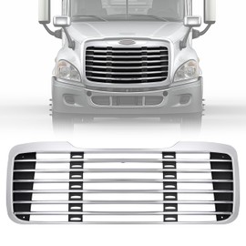 KUAFU Front Grille Compatible with 2002-2022 Freightliner M2 Business Class 100 106 112 Bumper Upper Radiator Hood Grill W/o Bug Screen Replacement for A1714787001, A1714104001 Chrome&Painted