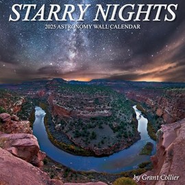 Starry Nights 2025 Astronomy Wall Calendar - featuring photography of the northern lights, Milky Way, outer space, stars, comets and more (12" x 12")