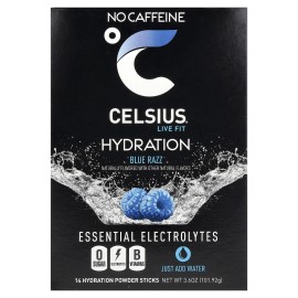 Live Fit, Hydration, Essential Electrolytes, No Caffeine, Blue Razz, 14