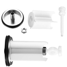 Frogetu 1 x universal sink plug, 40 mm, drain plug made of brass with rubber, for sinks in the bathroom and bidets, height adjustable