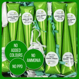 Hennaco Herbal Hair Henna Cones, Natural & Pure Henna Cones, Hair Dye Cones, Henna Hair Coloring Cones (3 Pack)