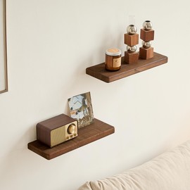 Solid Wood Floating Shelves for Room Wall, 15.7in Wooden Wall Shelf