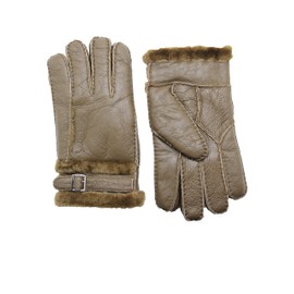 YISEVEN Men's Winter Shearling Sheepskin Leather Gloves Lambskin Thick Fur Warm Wool Lined for Cold Weather Dress Driving Work Gifts, Cork Size Large