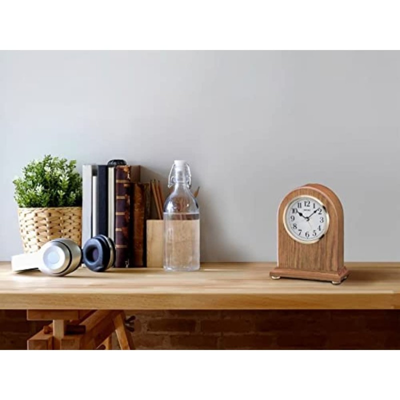 Seiko QXE031B Wooden Mantel Alarm Clock