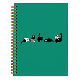 hold fizz Funny Cat Notebook Journal, Cat Office Supplies, Cat Gifts for Cat Lovers Women, Five Mood Cats, Cat Stationary, Spiral Notebook 5.5 x 8.3