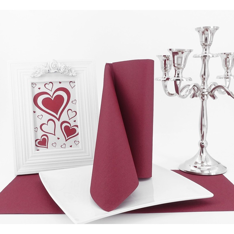 50 APARTina Napkins Fabric-Like Airlaid Plain Colour: Berry Size: 40
