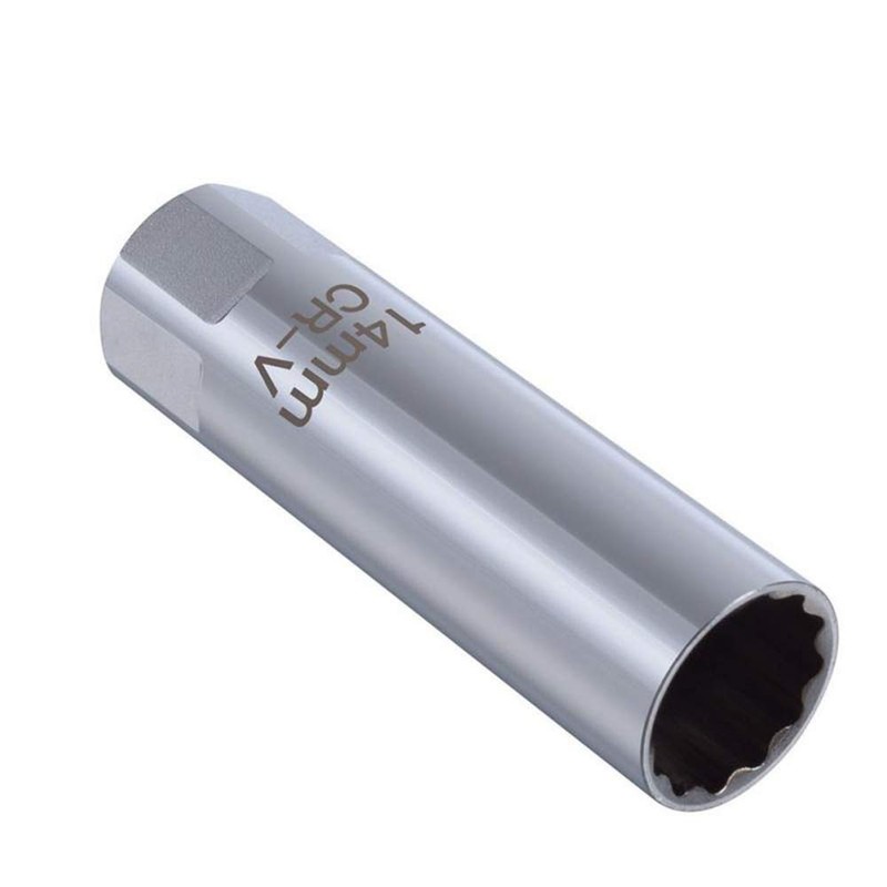 AKIRO 14mm Wrench Socket, 12-Point, 3/8", 14mm Thin Wall Spark