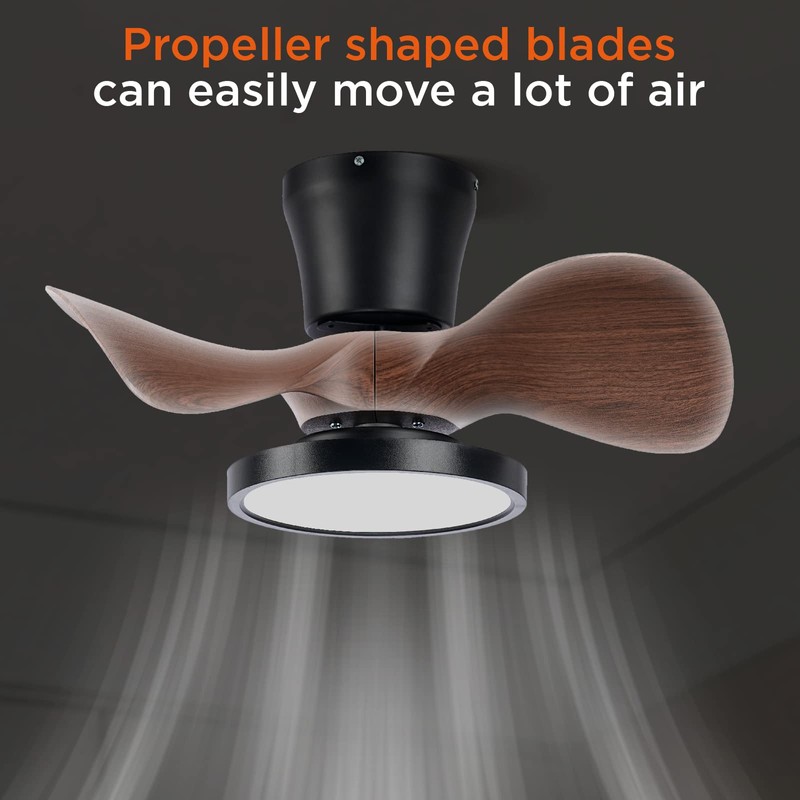 ocioc Quiet Ceiling Fan with LED Light 22 inch Large