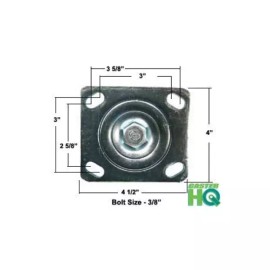 Caster HQ 5" X 2" Set of 4 Swivel Casters With Brakes - Red Polyurethane Wheel - 4,000 Lbs