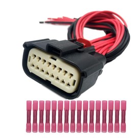 LIZAPUS 16 Pin Headlights Connector Harness Wire Compatible with Ford Mustang 2015-2023 Front FR3Z-13008-K, FR3Z-13008-J