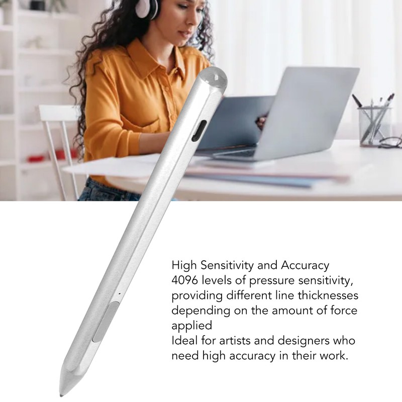 Laptop Stylus Pen with 3 Replacement Nibs Palm Rejection Rechargeable