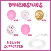 Girls 6th Birthday Balloons Pack of 16Pc,12inch Pink and White