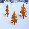 Pine Tree Metal Yard Decor Durable Outdoor Garden Stakes for
