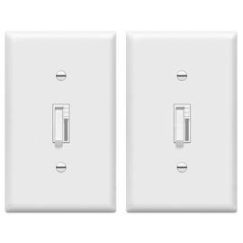 TG Digital Toggle Dimmer Light Switch for Dimmable LED, CFL and Incandescent Light Bulbs, Single Pole/ 3-Way, Wall Plate Included, UL Listed, 2 Pack, White