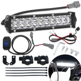 MLWRID Dirt Bike Light Bar, 60W Universal Motocross Light Bar Kit with Switch and Bracket Fit Most 7/8”Handlebars for CRF110 CRF250R CRF450R