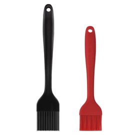 Hhyn Silicone Basting Pastry Brush Set 2 Pack Heat Resistant Spread Oil Butter Sauce for BBQ Grill Barbeque Kitchen Baking Cooking Pastries, 1 Large & 1 Small
