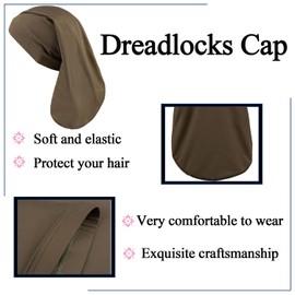 Leeven 2 PCS Unisex Dreadlock Cap Dreadlock Accessories Long Hair Dreads Head Wrap Sleep Cap Hair Dreadlock Caps for Men Women Black, Green