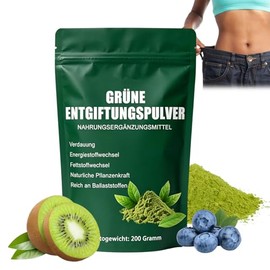 Green Detoxification Powder, 200 g Superfood Powder Helper, Green Powder Helper, Natural Plant Powder, Vegan, Greens Plant Powder, Green Balance & Fibre Cleaning