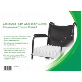 PCP Wheelchair Cushion Convoluted Foam Egg Crate, White