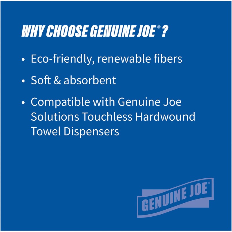 Genuine Joe Solutions Solutions 850' Hardwound Paper Towels, 6 Rolls