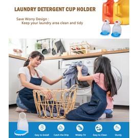 WEYICHUANG Laundry Detergent Drip Catcher, Laundry Detergent Cup Holder,Fabric Softener Gadget Cup Holder,Tidy Laundry Room,No More Mess or Leaks(2Pack)