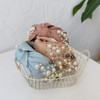 Wiwpar Diademas anudadas de perlas para mujer, diadema ancha con