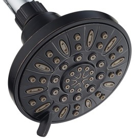 AquaDance OIL RUBBED BRONZE High Pressure 6-Setting 4" Shower Head – Angle Adjustable, Anti-Clog Showerhead Jets, Tool-Free Installation - USA Standard Certified - Top U.S. Brand