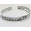 if you can't play nice, play lacrosse - lax, handstamped