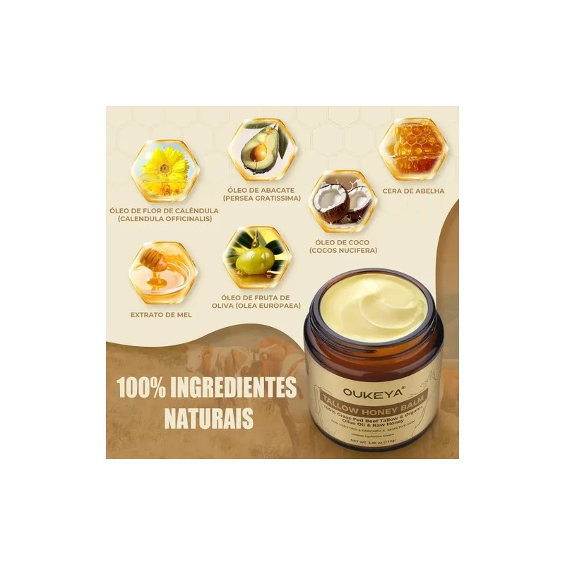 Crema Facial y Corporal Oukeya con Sebo Bovino y Miel