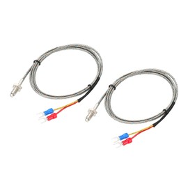 sourcing map Temperature Sensor 2pcs M6 Screw Temperature Probes Thermocouple J Type 3.3ft 0 to 750°C(32 to 1382°F)