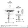 VIVO Gray Height Adjustable Childrens Desk and Chair Set |