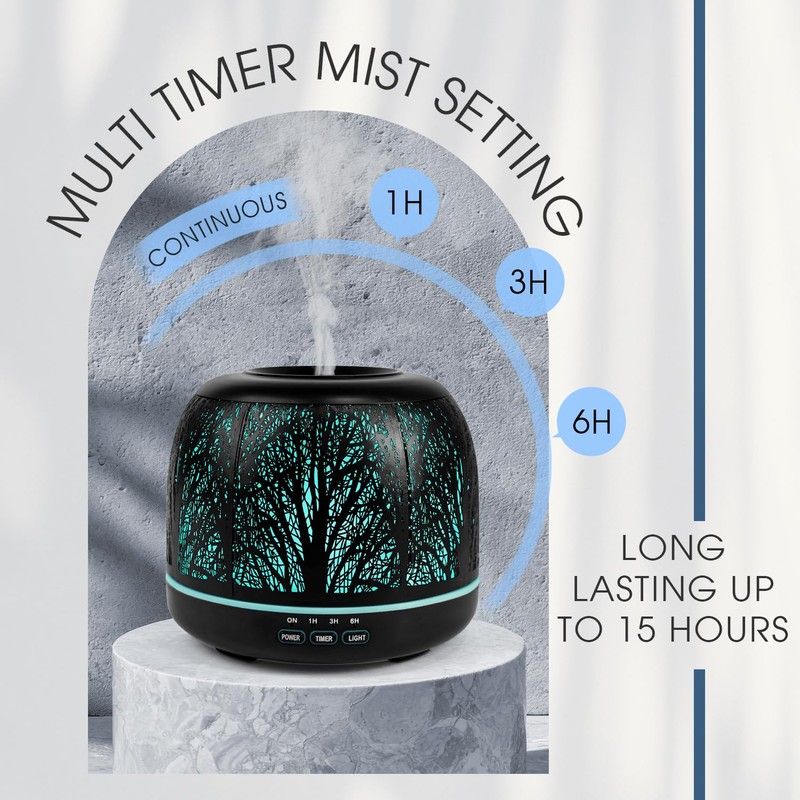 500ml Essential Oil Diffuser, ARVIDSSON Metal Diffusers for Essential Oils,