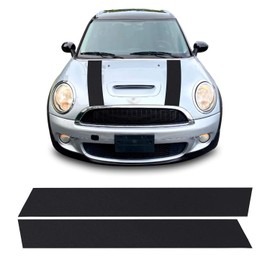 Hood Bonnet Stripes Racing Trim Pre Cut Graphic Vinyl Decal Compatible with Mini Cooper 2007-2013 - Metallic Matte Chrome Purple