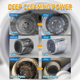 Gifto Washing Machine Cleaner Tablets 15 Count Value Pack, Deep Cleaning Tablet for HE Front Load & Top Load Washers, Washer Cleaner Remove Odor-causing Residues & Hard Water Buildup, Septic Safe